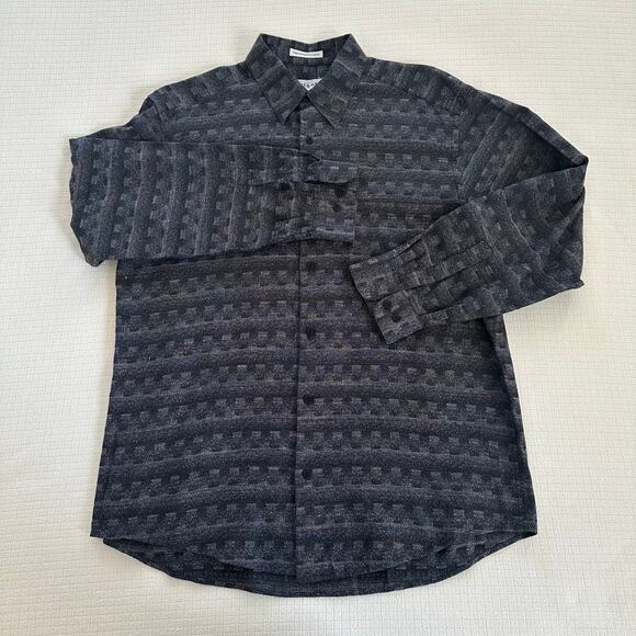 Jhane Barnes Mens Vintage Button Down Shirt Cotton Blend Woven In Japan Size M - Picture 1 of 8